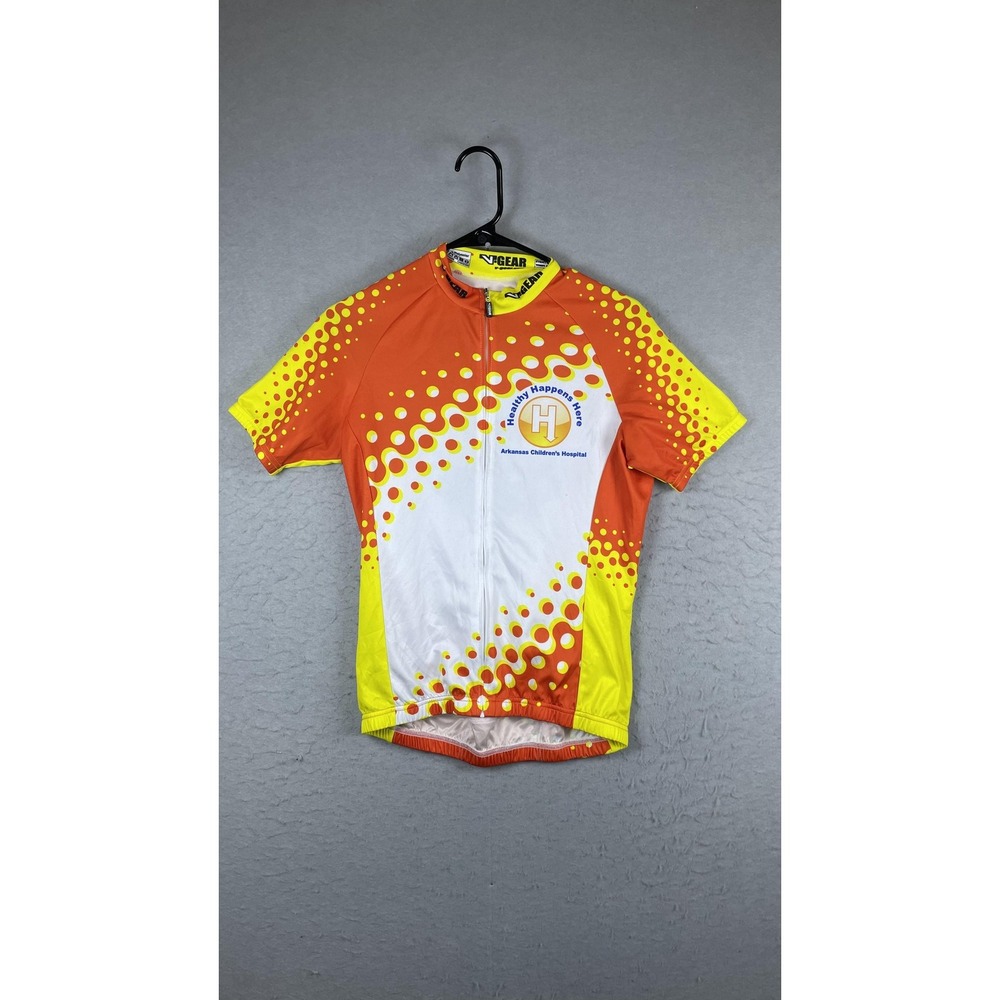 V-Gear Arkansas Children's Hospital Cycling Jersey Womens Medium‎ Full Zip Shirt